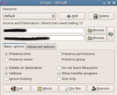 grsync non regular files